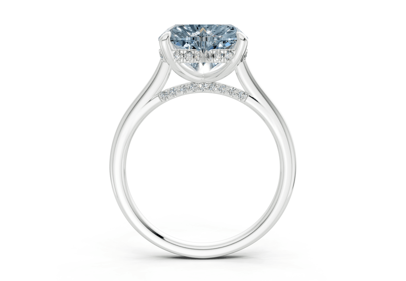 Piper Blue Diamond Solitaire Heart Cut 2.3mm Engagement Ring - Ring Premier