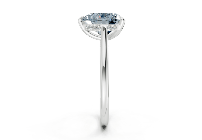 Piper Blue Diamond Solitaire Heart Cut 2.3mm Engagement Ring - Ring Premier