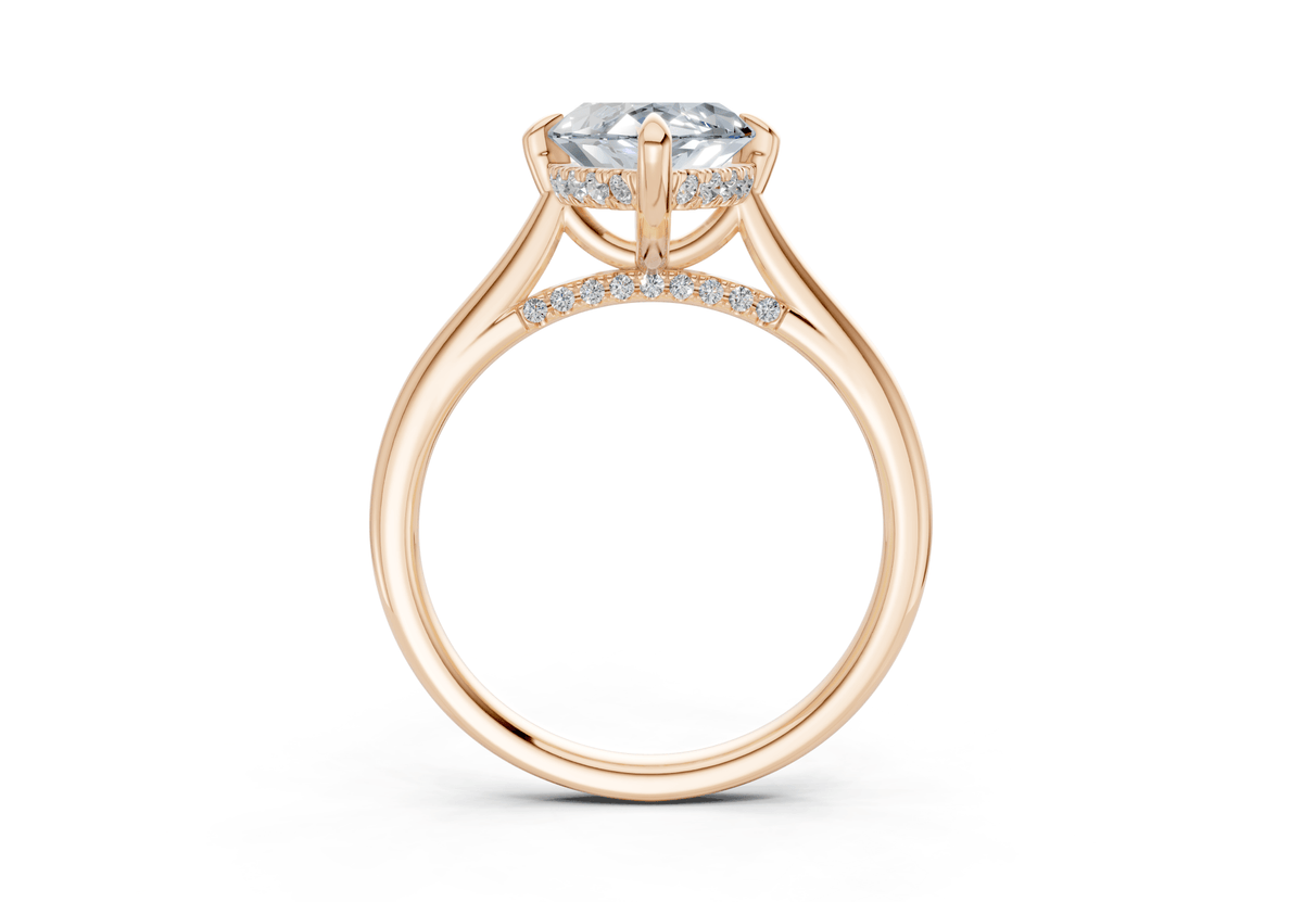 Piper Blue Diamond Solitaire Marquise Cut 1.8mm Engagement Ring