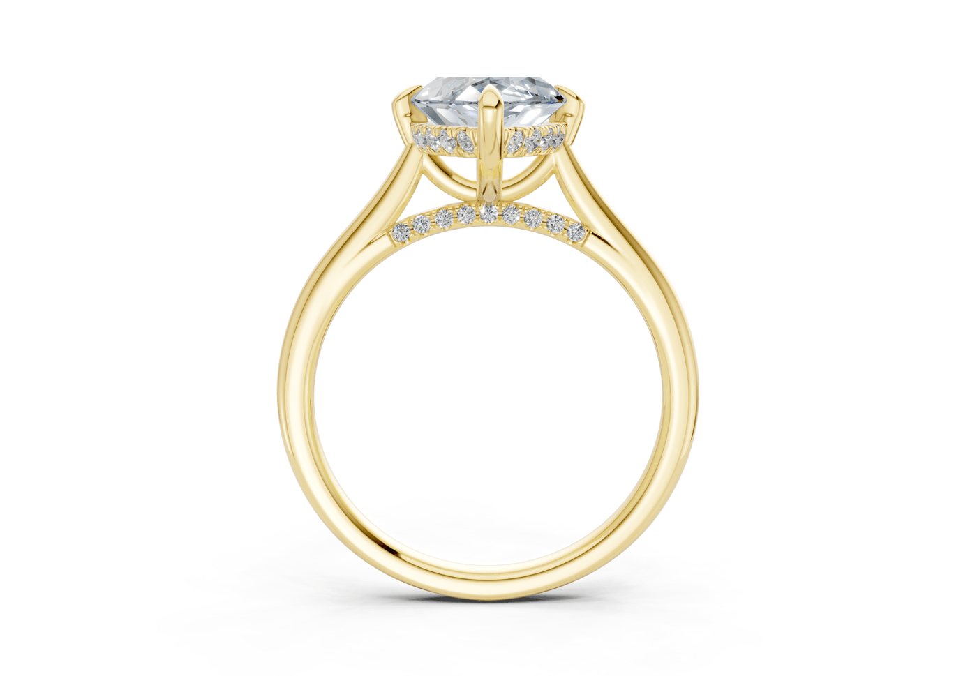 Piper Blue Diamond Solitaire Marquise Cut 1.8mm Engagement Ring