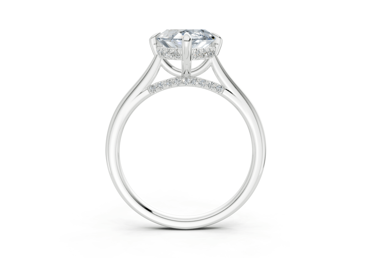 Piper Blue Diamond Solitaire Marquise Cut 1.8mm Engagement Ring