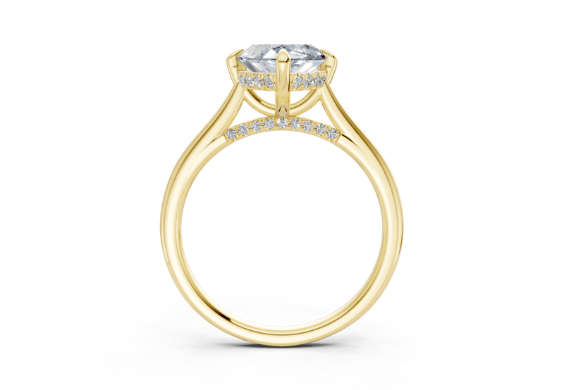Piper Blue Diamond Solitaire Marquise Cut 2.2mm Engagement Ring