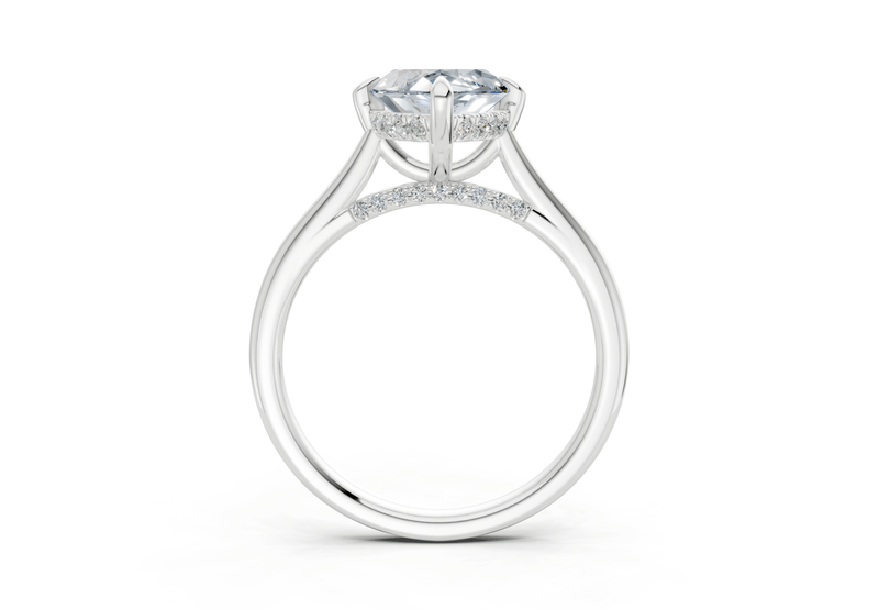 Piper Blue Diamond Solitaire Marquise Cut 2.2mm Engagement Ring - Ring Premier