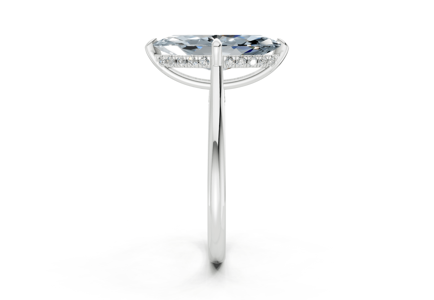 Piper Blue Diamond Solitaire Marquise Cut 2mm Engagement Ring