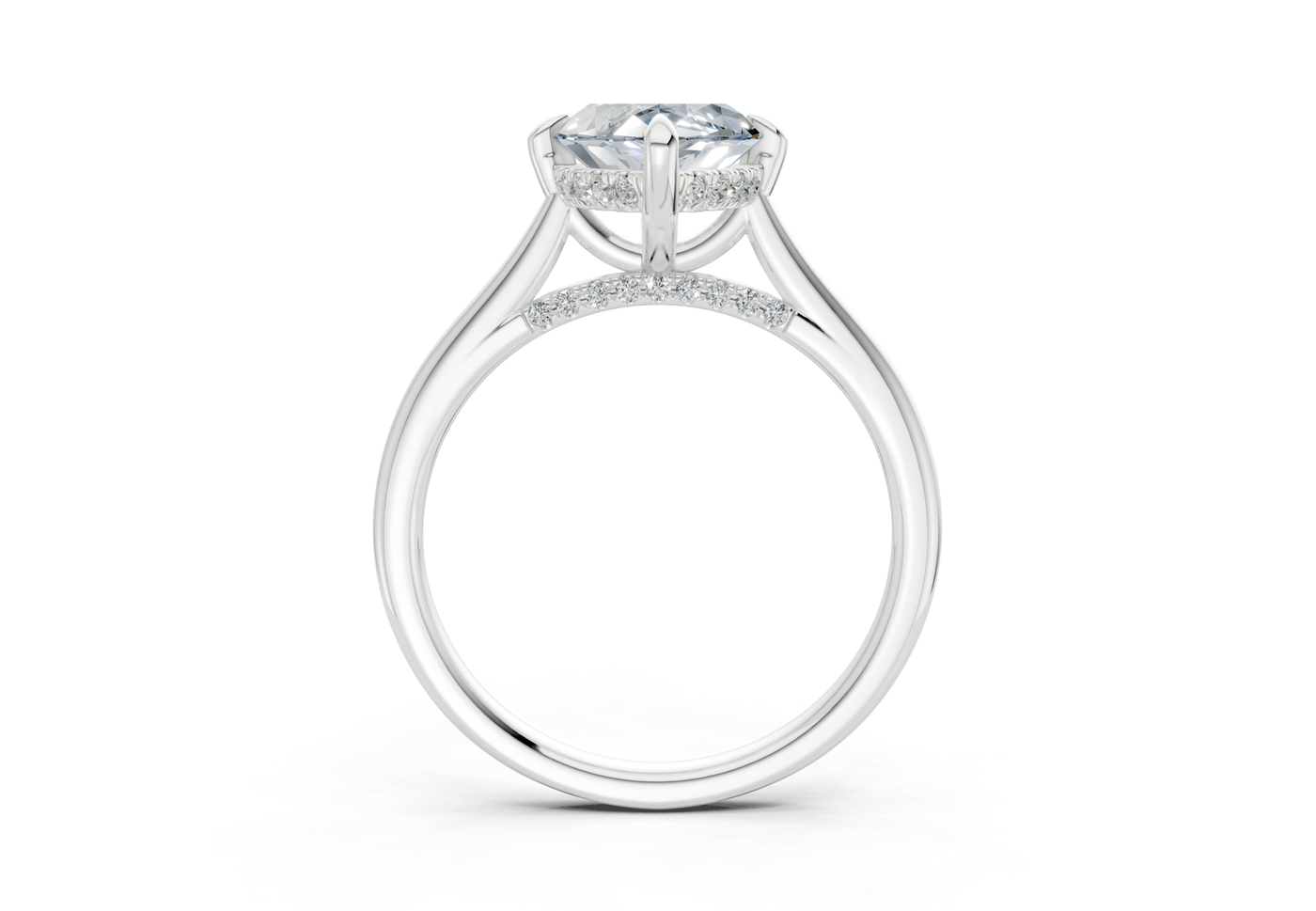 Piper Blue Diamond Solitaire Marquise Cut 2mm Engagement Ring