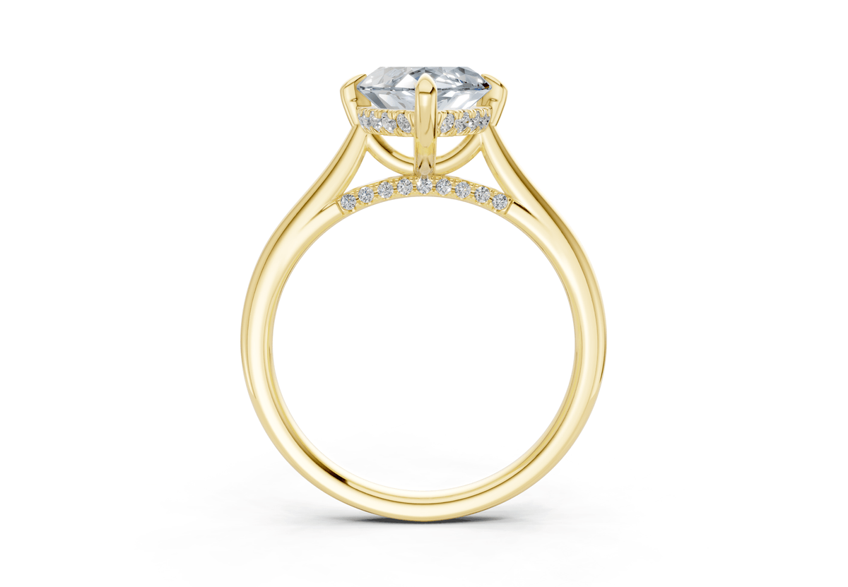 Piper Blue Diamond Solitaire Marquise Cut 2mm Engagement Ring