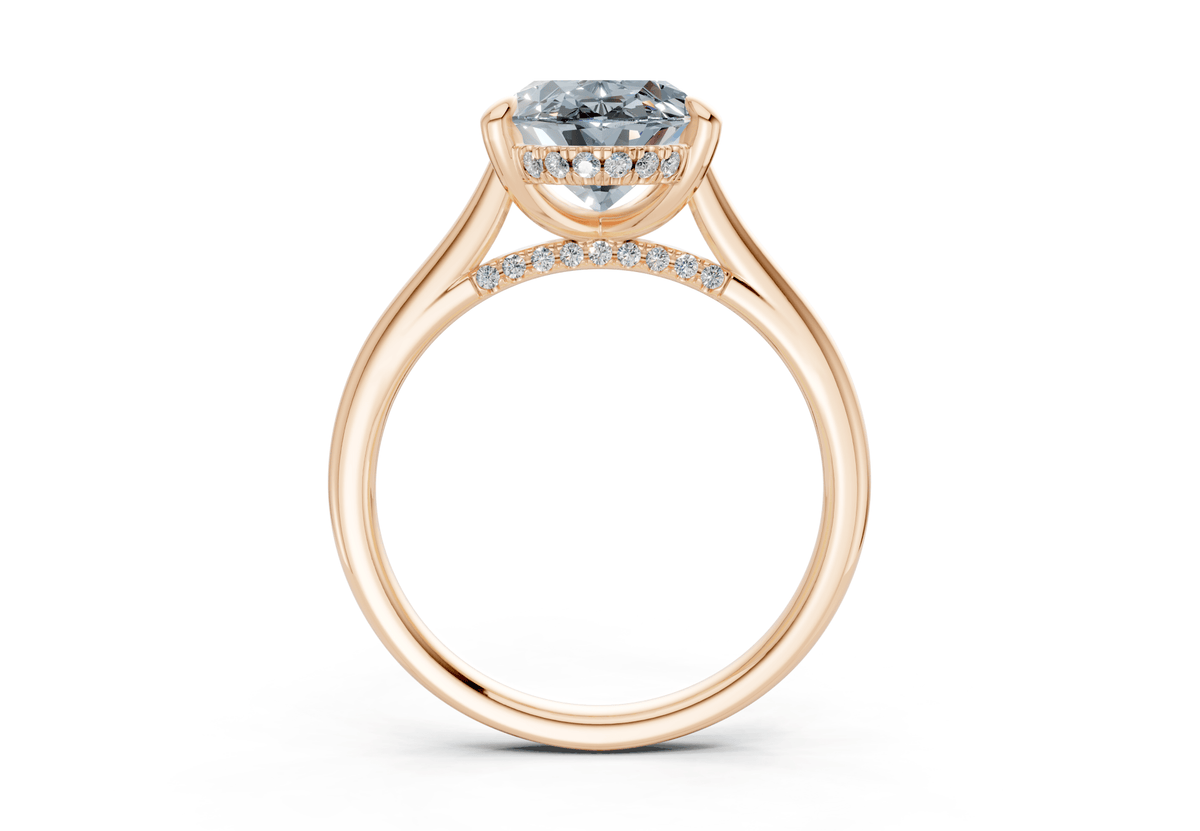 Piper Blue Diamond Solitaire Oval Cut 1.8mm Engagement Ring