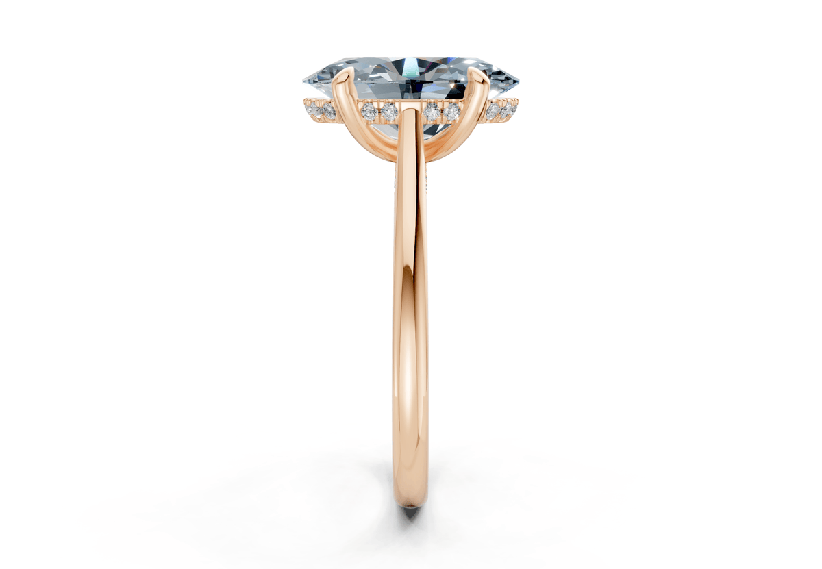 Piper Blue Diamond Solitaire Oval Cut 1.8mm Engagement Ring