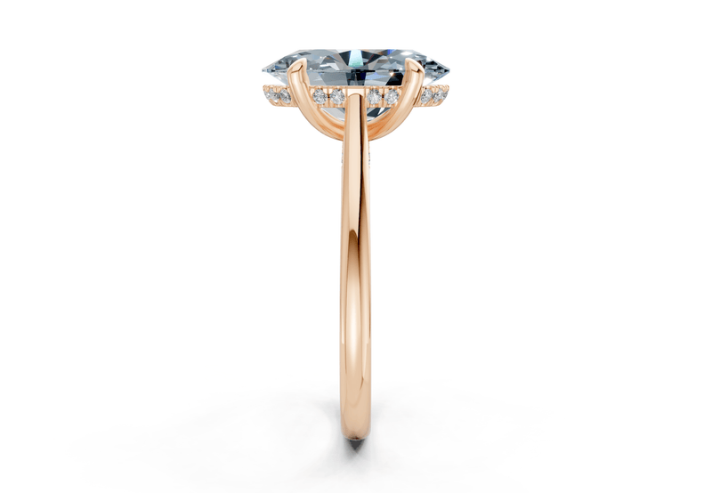 Piper Blue Diamond Solitaire Oval Cut 1.8mm Engagement Ring - Ring Premier