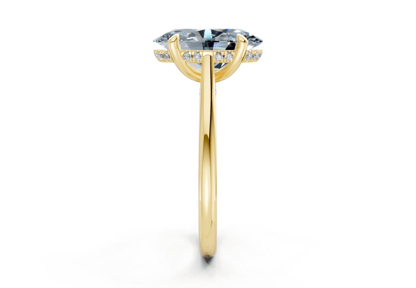 Piper Blue Diamond Solitaire Oval Cut 1.8mm Engagement Ring