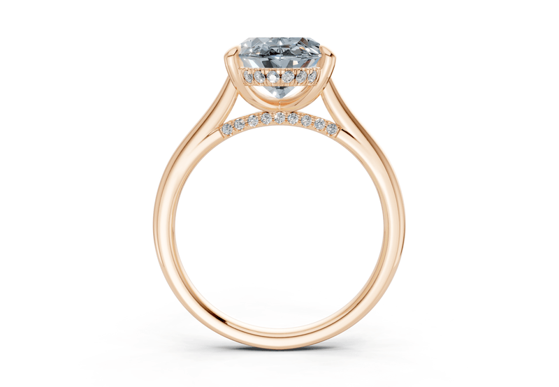 Piper Blue Diamond Solitaire Oval Cut 2.3mm Engagement Ring - Ring Premier