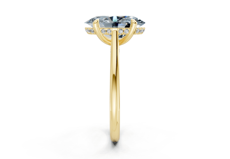Piper Blue Diamond Solitaire Oval Cut 2mm Engagement Ring - Ring Premier