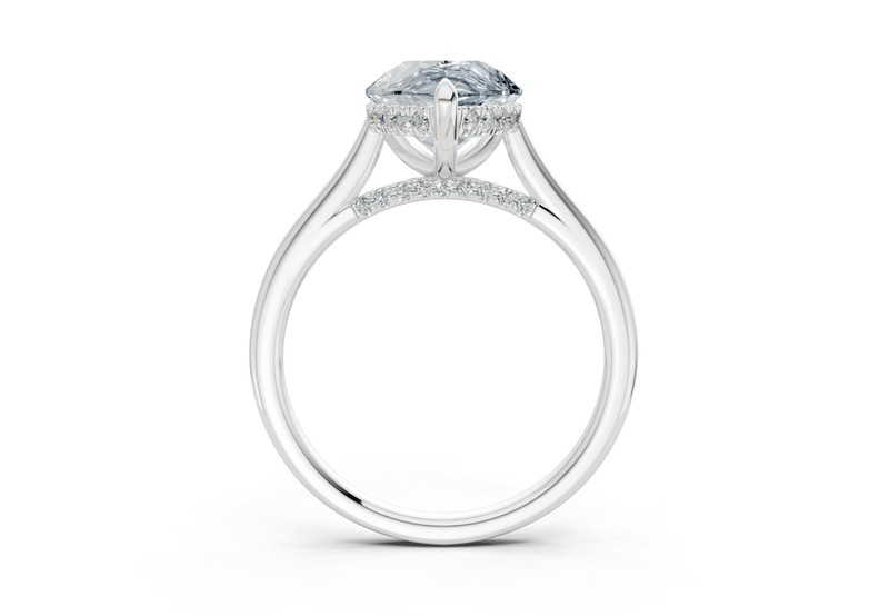 Piper Blue Diamond Solitaire Pear Cut 1.8mm Engagement Ring - Ring Premier