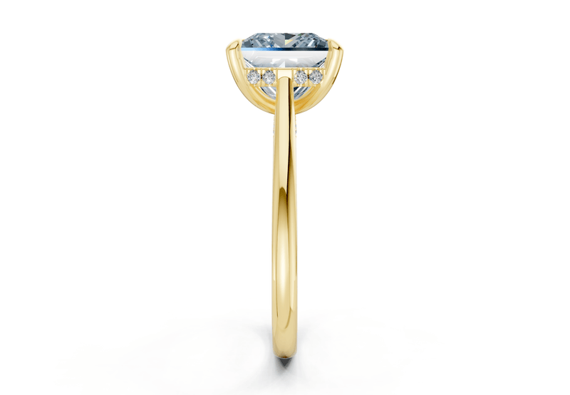 Piper Blue Diamond Solitaire Princess Cut 1.8mm Engagement Ring - Ring Premier
