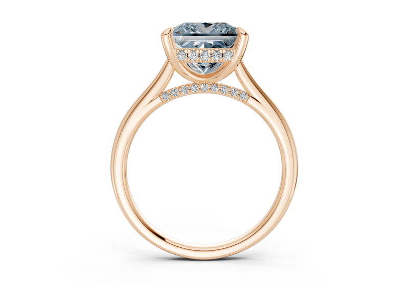 Piper Blue Diamond Solitaire Princess Cut 2.3mm Engagement Ring - Ring Premier