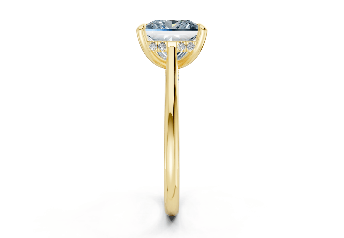 Piper Blue Diamond Solitaire Princess Cut 2mm Engagement Ring