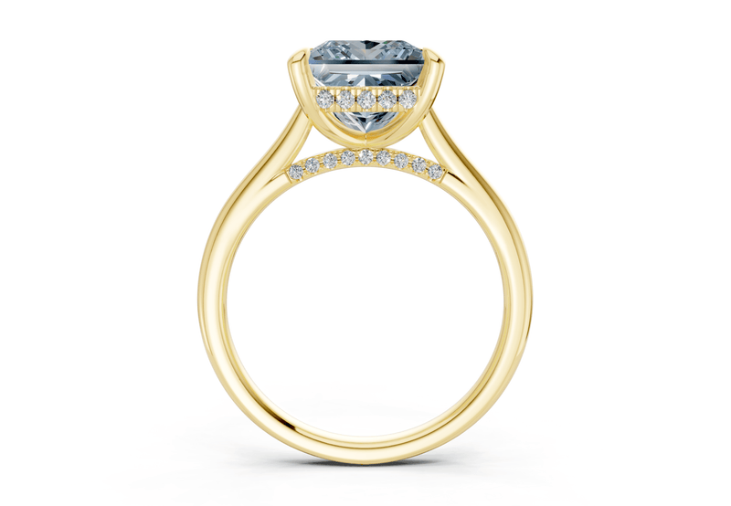Piper Blue Diamond Solitaire Princess Cut 2mm Engagement Ring