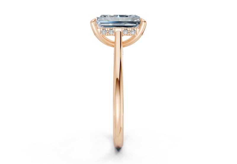 Piper Blue Diamond Solitaire Radiant Cut 1.8mm Engagement Ring - Ring Premier