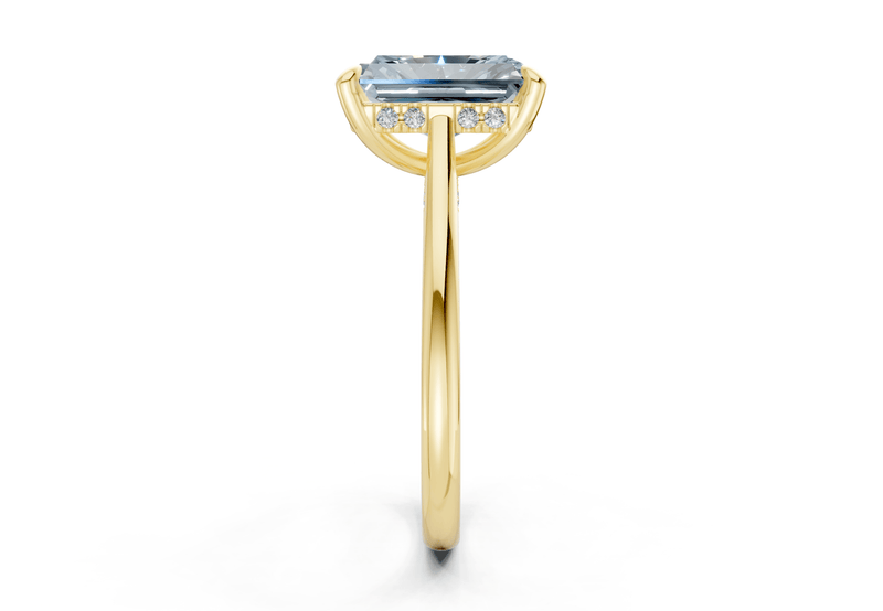 Piper Blue Diamond Solitaire Radiant Cut 1.8mm Engagement Ring - Ring Premier