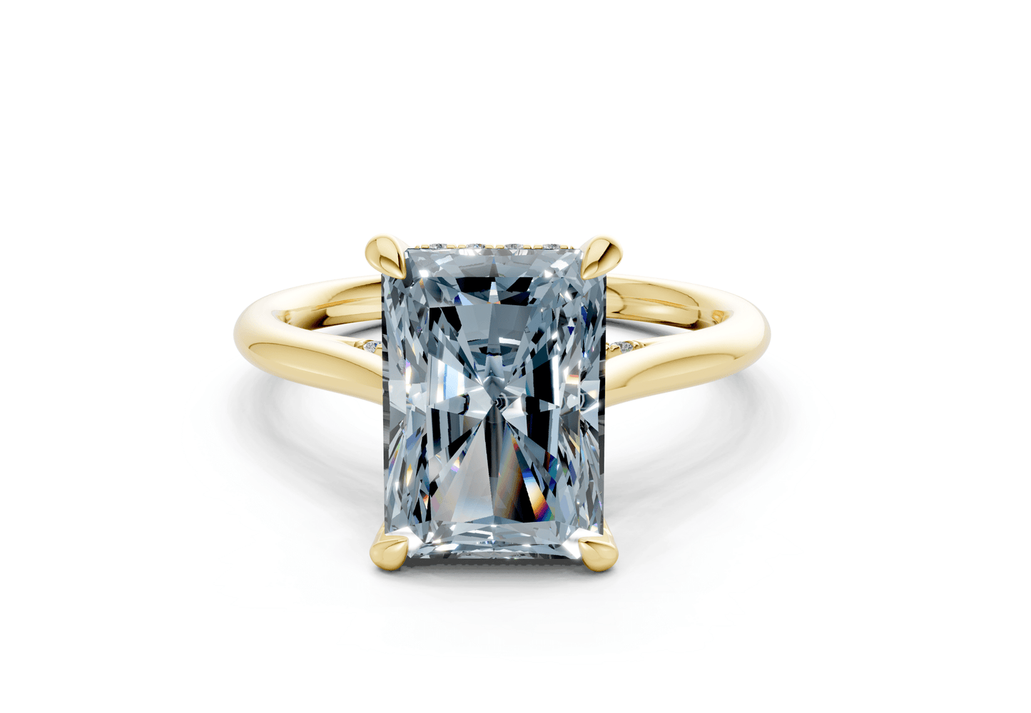 Piper Blue Diamond Solitaire Radiant Cut 1.8mm Engagement Ring - Ring Premier