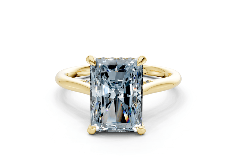 Piper Blue Diamond Solitaire Radiant Cut 1.8mm Engagement Ring