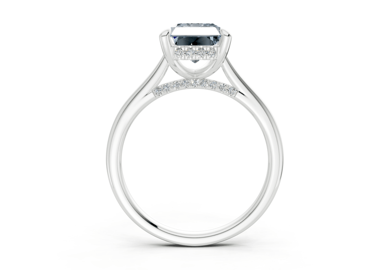 Piper Blue Diamond Solitaire Radiant Cut 2.2mm Engagement Ring - Ring Premier