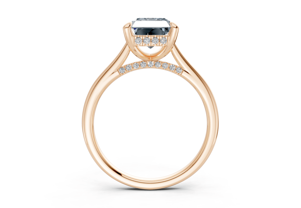 Piper Blue Diamond Solitaire Radiant Cut 2mm Engagement Ring