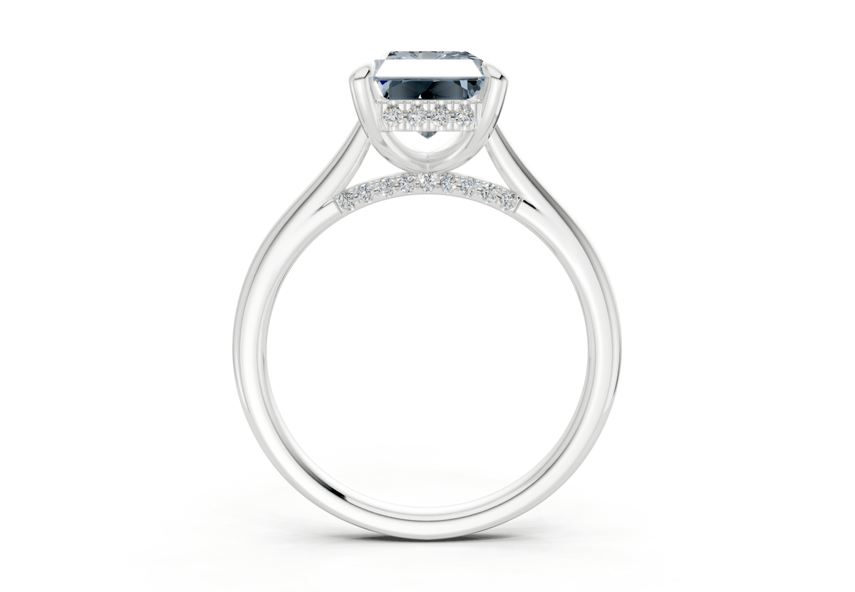 Piper Blue Diamond Solitaire Radiant Cut 2mm Engagement Ring