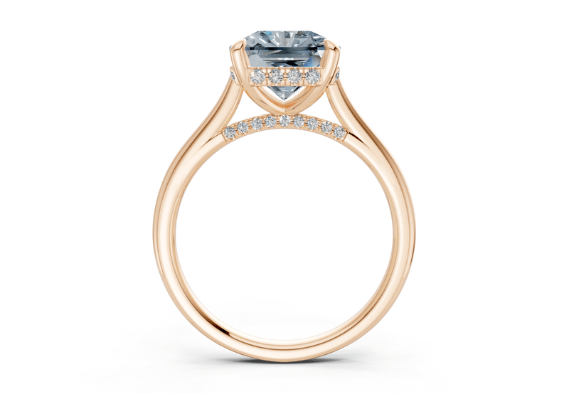 Piper Blue Diamond Solitaire Radiant Squareuare Cut 1.8mm Engagement Ring - Ring Premier
