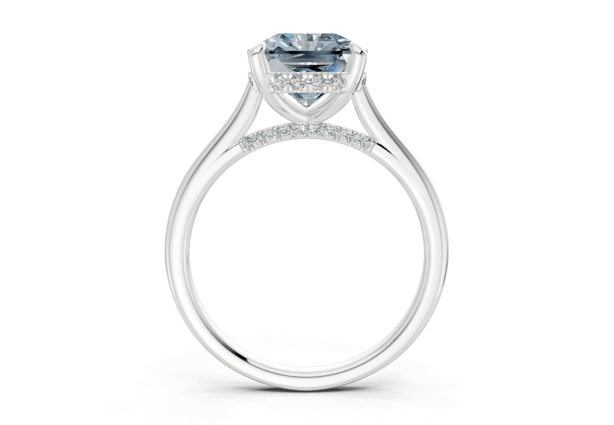 Piper Blue Diamond Solitaire Radiant Squareuare Cut 2.3mm Engagement Ring