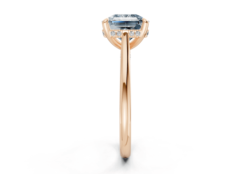 Piper Blue Diamond Solitaire Radiant Squareuare Cut 2.3mm Engagement Ring - Ring Premier