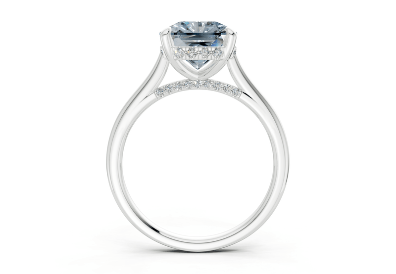 Piper Blue Diamond Solitaire Radiant Squareuare Cut 2mm Engagement Ring - Ring Premier