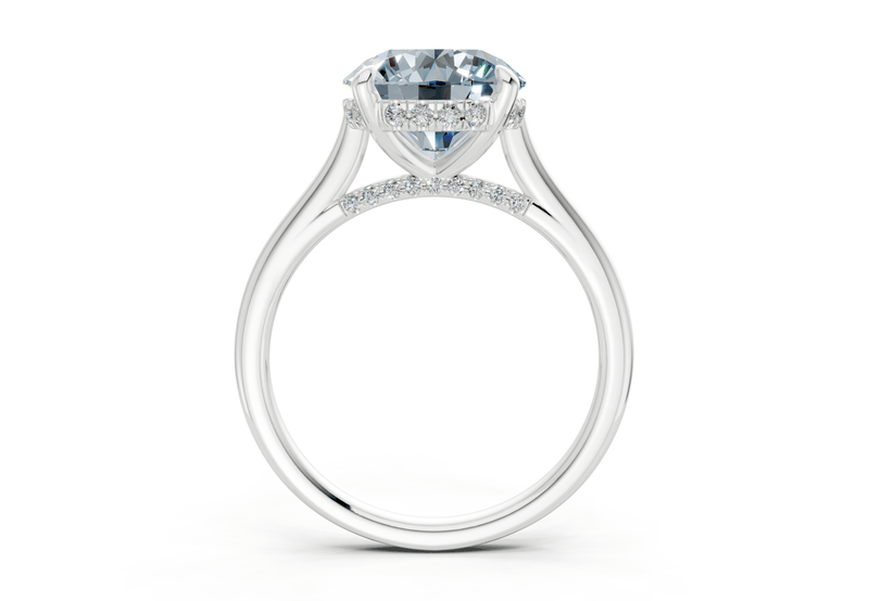 Piper Blue Diamond Solitaire Round Cut 1.8mm Engagement Ring - Ring Premier