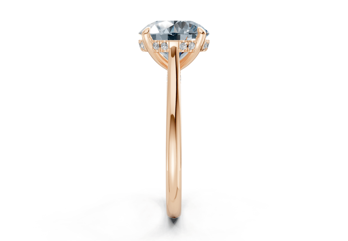 Piper Blue Diamond Solitaire Round Cut 2.3mm Engagement Ring