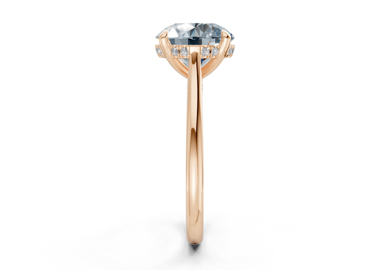 Piper Blue Diamond Solitaire Round Cut 2.3mm Engagement Ring - Ring Premier