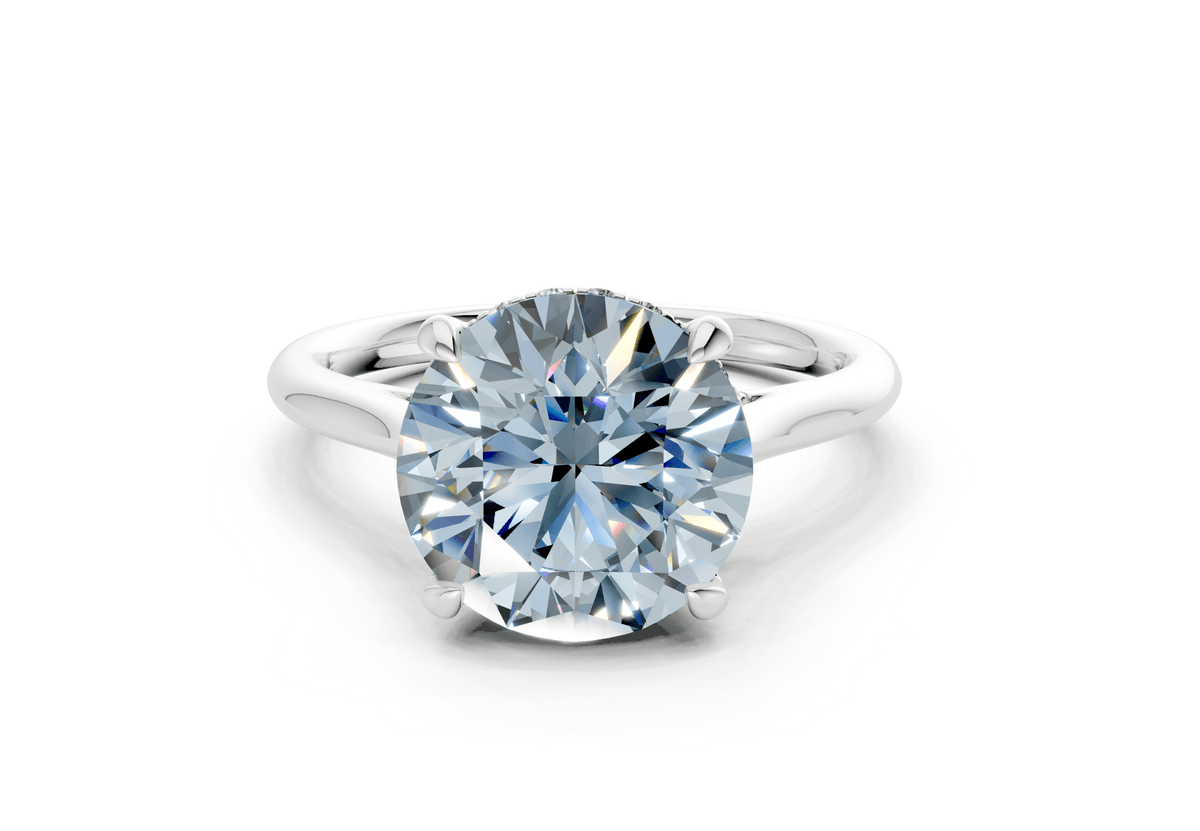 Piper Blue Diamond Solitaire Round Cut 2.3mm Engagement Ring