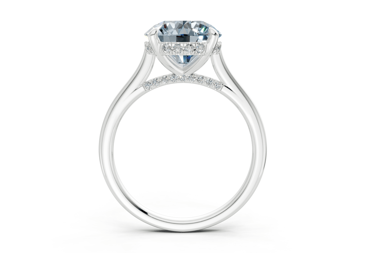 Piper Blue Diamond Solitaire Round Cut 2.3mm Engagement Ring