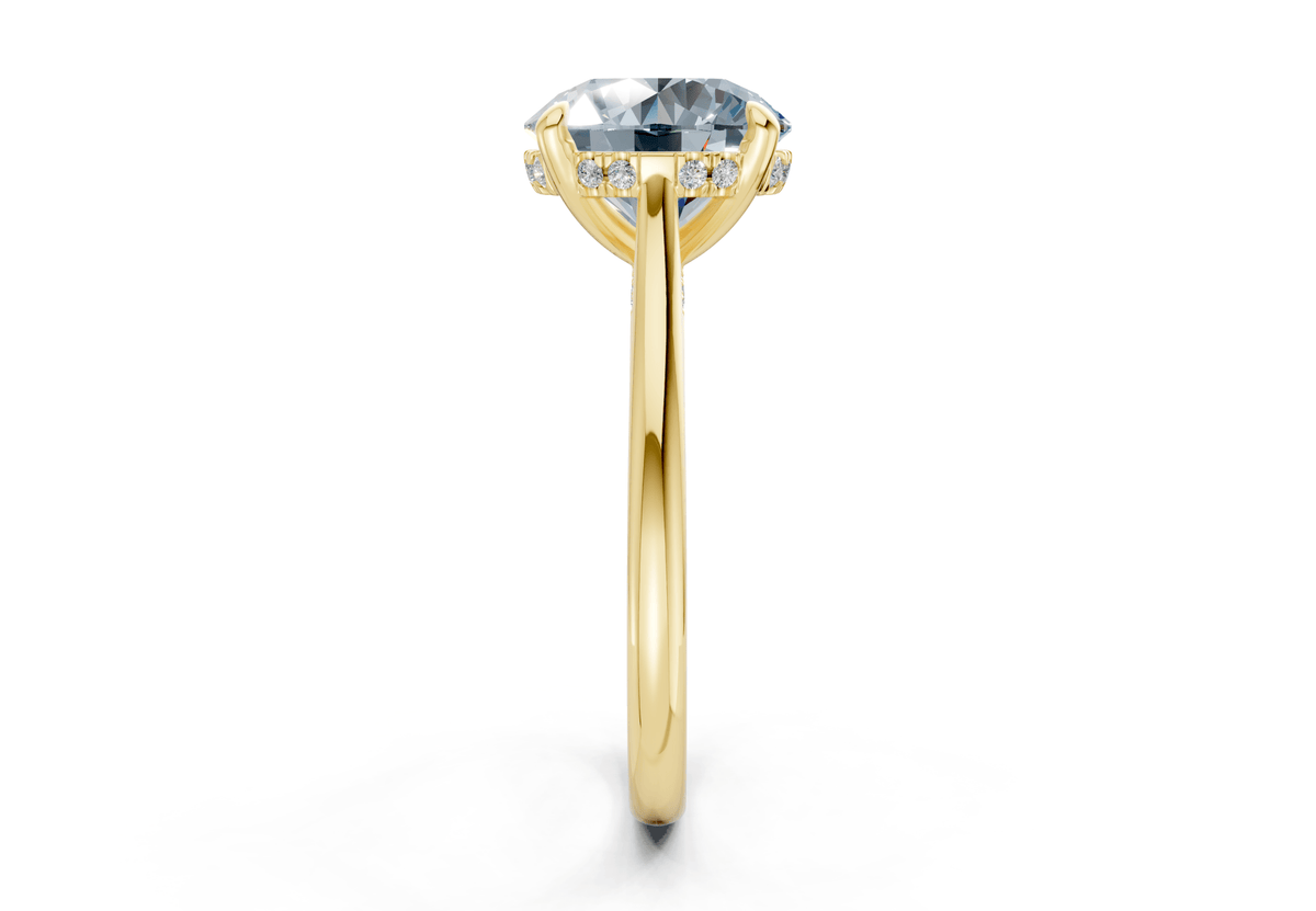Piper Blue Diamond Solitaire Round Cut 2.3mm Engagement Ring