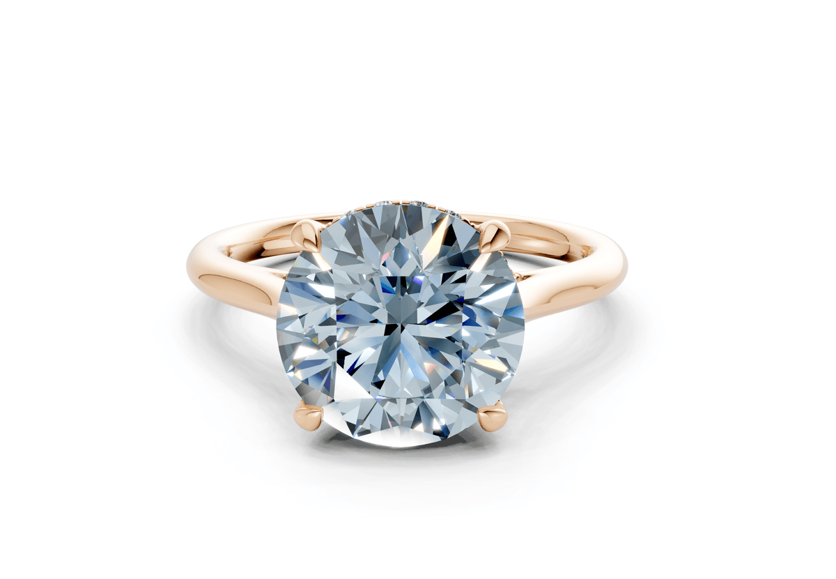 Piper Blue Diamond Solitaire Round Cut 2mm Engagement Ring