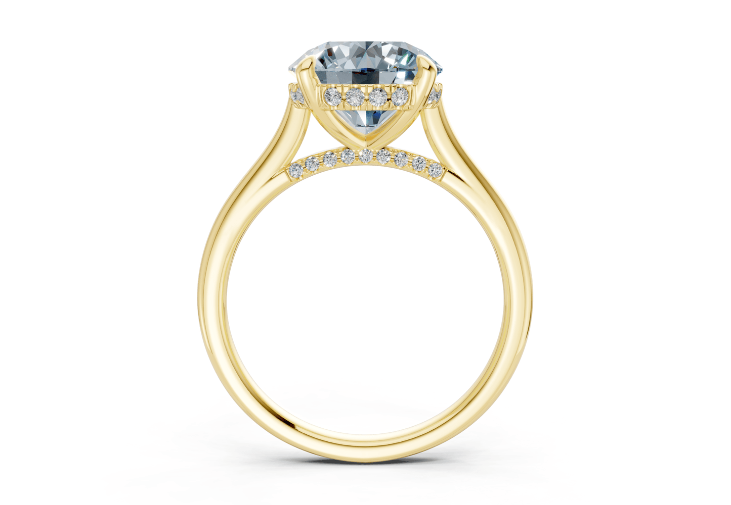 Piper Blue Diamond Solitaire Round Cut 2mm Engagement Ring - Ring Premier