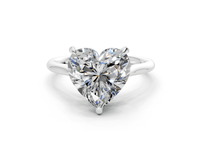 Piper Diamond Solitaire Heart Cut 2.3mm Engagement Ring - Ring Premier