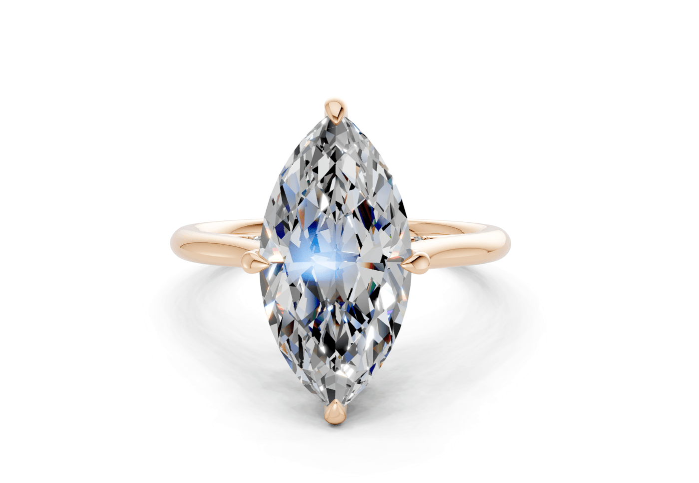 Piper Diamond Solitaire Marquise Cut 2mm Engagement Ring
