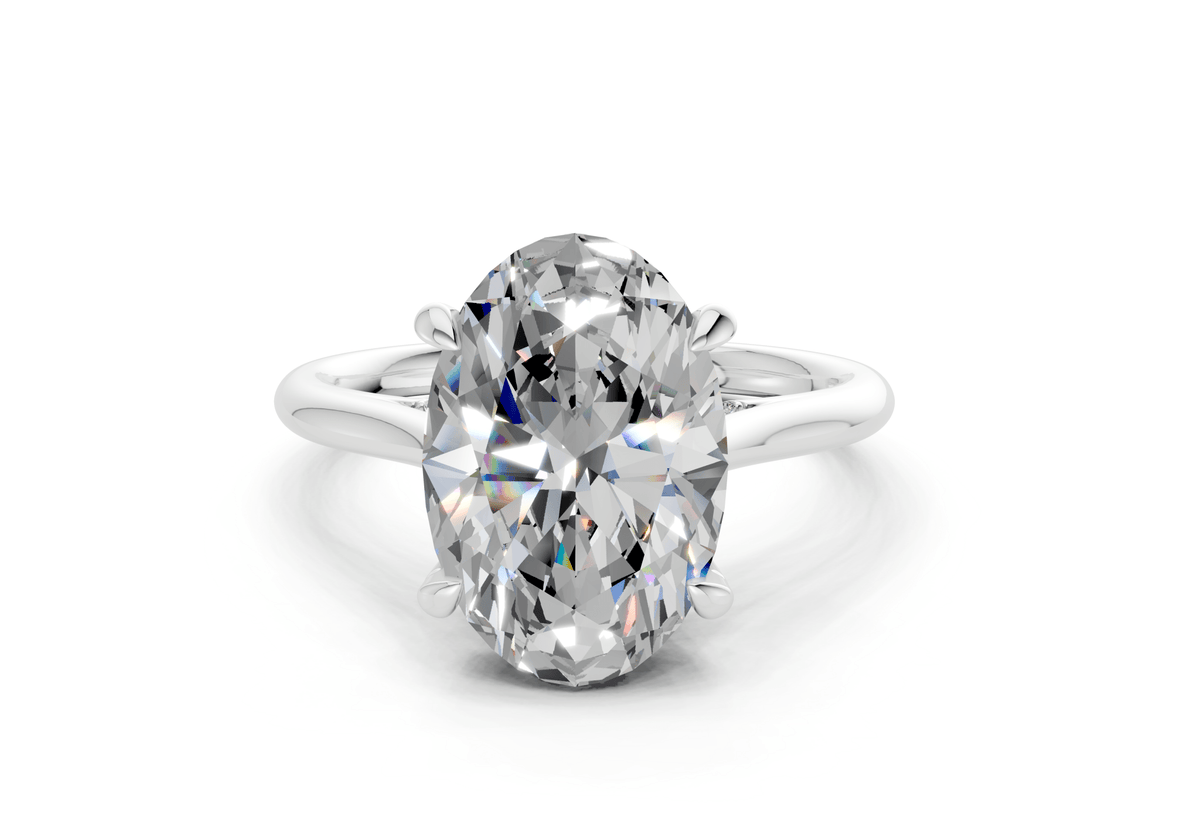 Piper Diamond Solitaire Oval Cut 2mm Engagement Ring