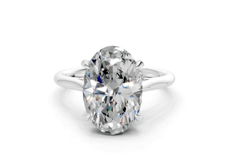 Piper Diamond Solitaire Oval Cut 2mm Engagement Ring - Ring Premier