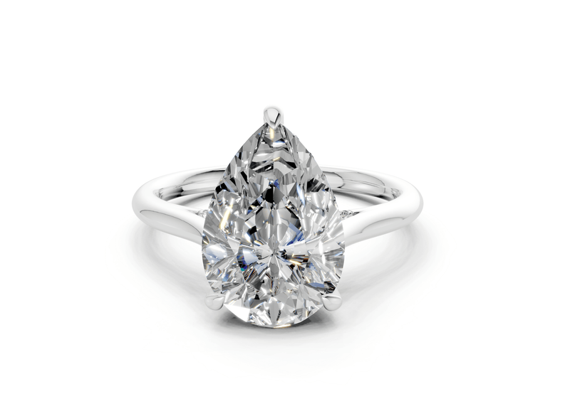 Piper Diamond Solitaire Pear Cut 1.8mm Engagement Ring - Ring Premier