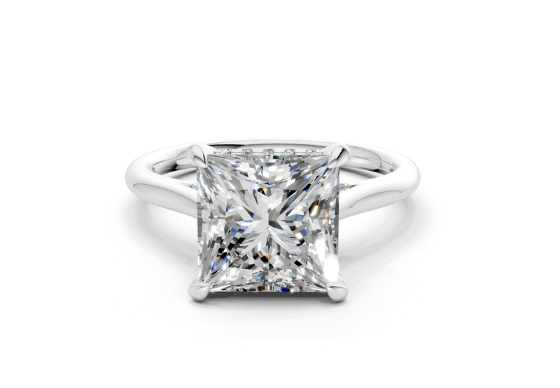 Piper Diamond Solitaire Princess Cut 1.8mm Engagement Ring - Ring Premier