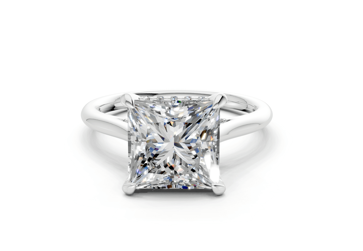 Piper Diamond Solitaire Princess Cut 2mm Engagement Ring