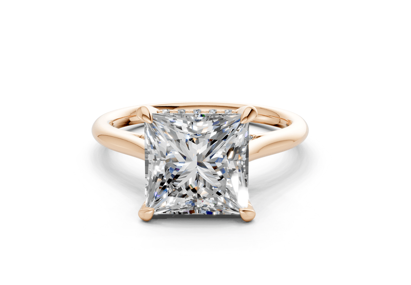 Piper Diamond Solitaire Princess Cut 2mm Engagement Ring - Ring Premier