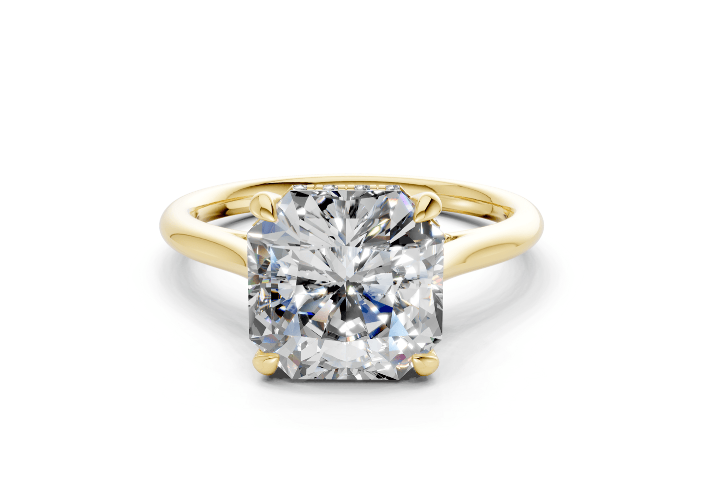 Piper Diamond Solitaire Radiant Squareuare Cut 1.8mm Engagement Ring - Ring Premier