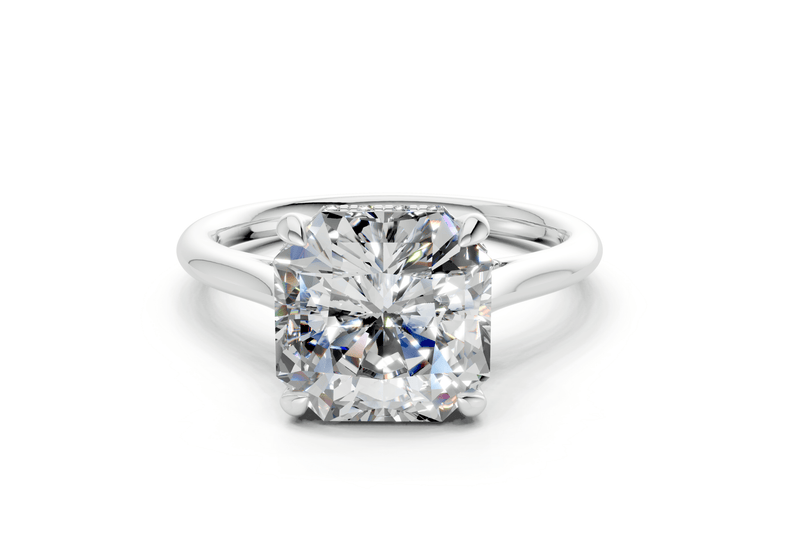 Piper Diamond Solitaire Radiant Squareuare Cut 2mm Engagement Ring - Ring Premier
